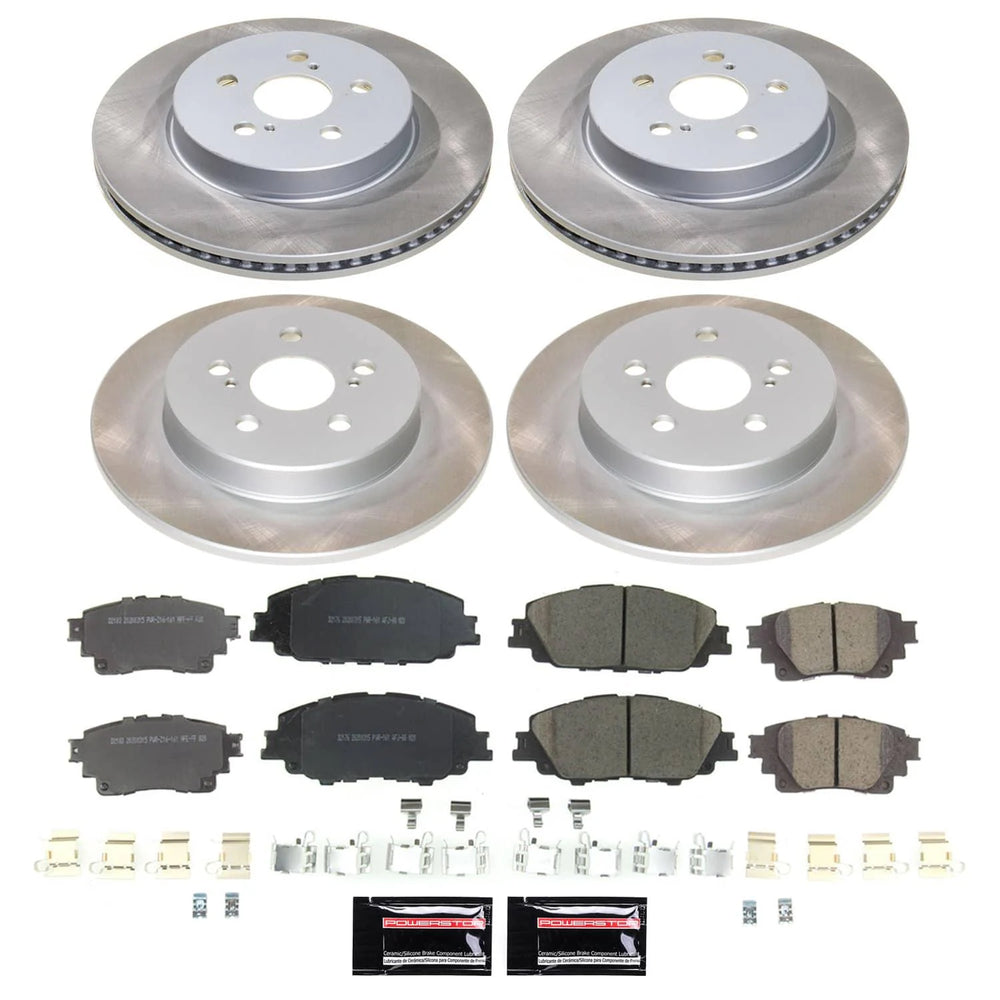 Power Stop 19-22 Toyota Corolla Front and Rear Semi-Coated Rotor Kit