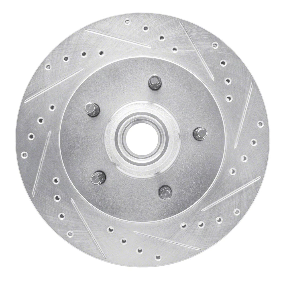 DFC 99-04 Ford F-150 RWD Front Right Drilled & Slotted Silver Brake Rotor
