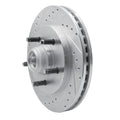 R1 99-04 Ford Expedition Front Left Drilled & Slotted Silver Brake Rotor