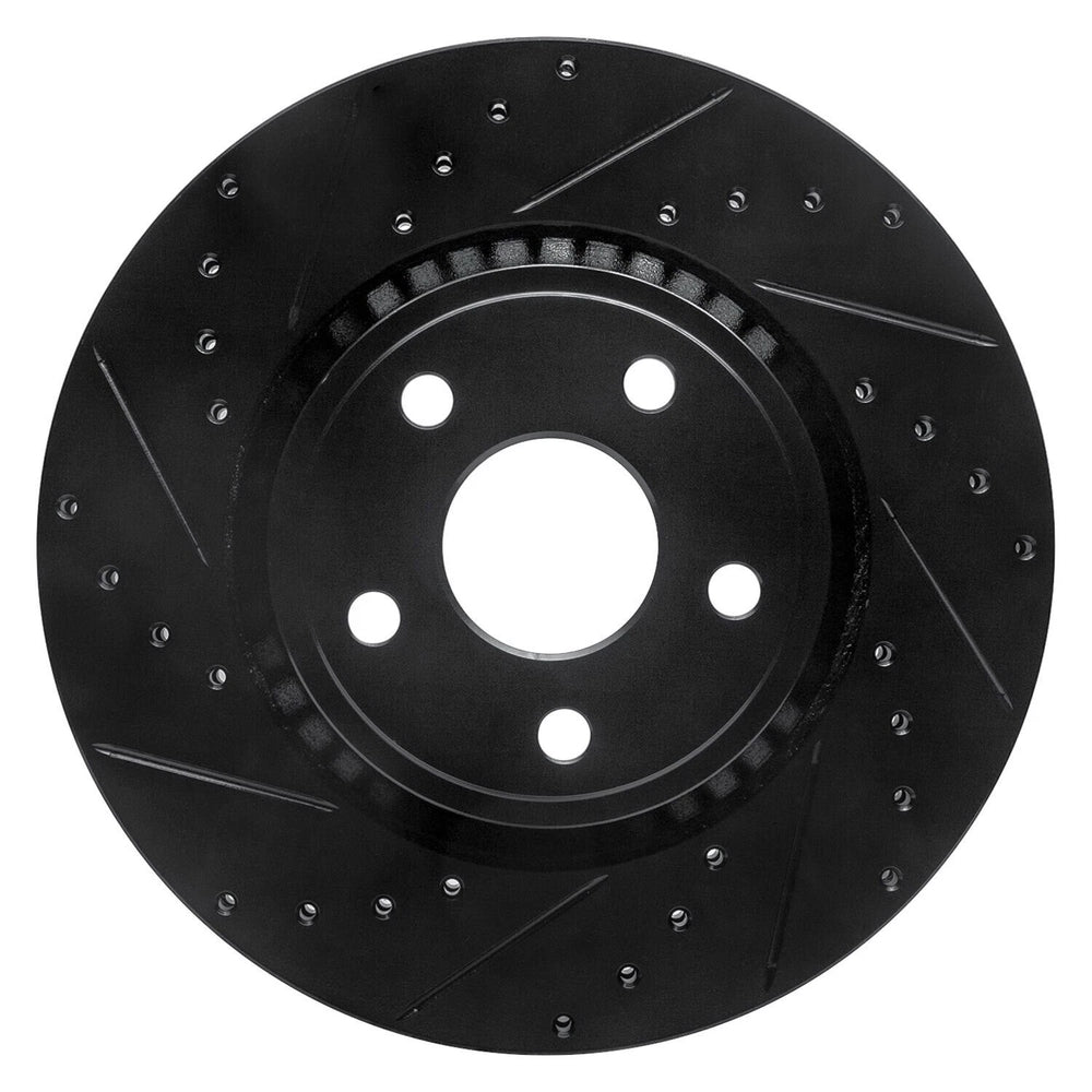 R1 11-25 Dodge Durango Front Left Drilled & Slotted Black Brake Rotor