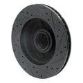 R1 94-03 Ford E-150 Econoline Front Left Drilled & Slotted Black Brake Rotor