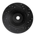 R1 94-03 Ford E-150 Econoline Front Left Drilled & Slotted Black Brake Rotor