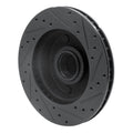 R1 94-03 Ford E-150 Econoline Front Left Drilled & Slotted Black Brake Rotor
