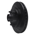 R1 1992-2002 Chevrolet C1500 Suburban Front Left Drilled & Slotted Black Brake Rotor