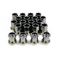 Project Kics 12X1.25 Black R26 Lug Nuts - 16+4