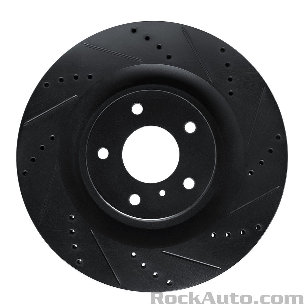 R1 19-24 Infiniti QX50 Front Right Drilled & Slotted Black Brake Rotor
