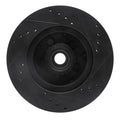 R1 71-81 Chrysler Newport Front Left Drilled & Slotted Black Brake Rotor