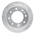 R1 Concepts Brake Rotor Drilled and Slotted Silver Fits Ford F-350