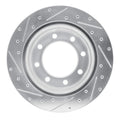 R1 01-10 Chevrolet Silverado 3500 HD Rear Right Drilled & Slotted Silver Brake Rotor