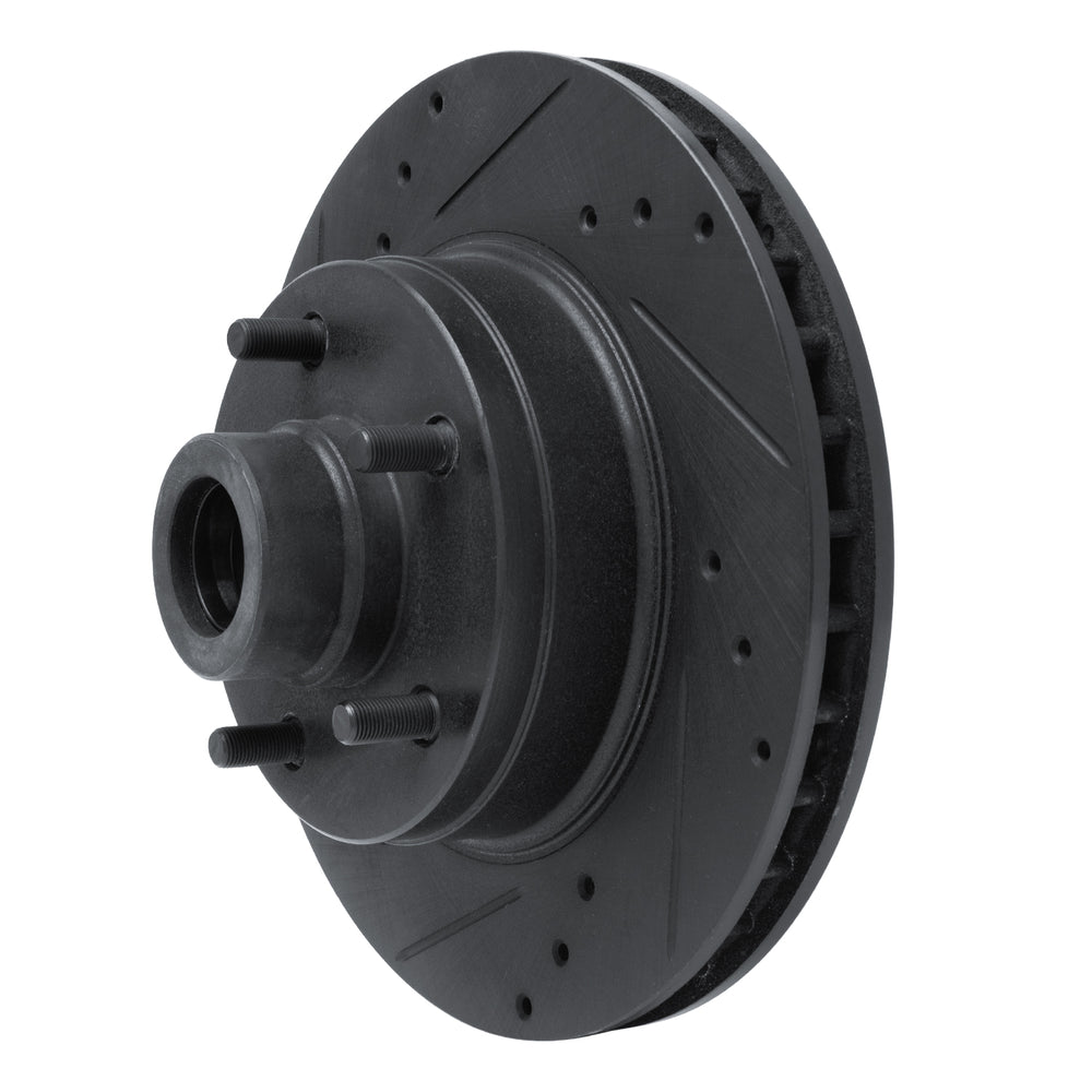 R1 73-73 Ford Gran Torino Front Left Drilled & Slotted Black Brake Rotor