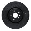 R1 16-24 Jaguar XF Front Left Drilled & Slotted Black Brake Rotor