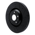 R1 12-15 Audi TTS Quattro Front Right Drilled & Slotted Black Brake Rotor