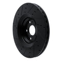 R1 12-15 Audi TTS Quattro Front Right Drilled & Slotted Black Brake Rotor