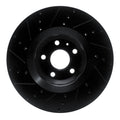R1 12-15 Audi TTS Quattro Front Right Drilled & Slotted Black Brake Rotor