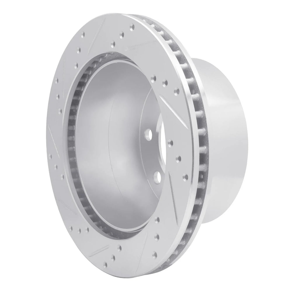 R1 00-02 Dodge Ram 4000 (Mexico) Rear Right Drilled & Slotted Black Brake Rotor