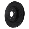 R1 03-17 Dodge Viper Rear Right Drilled & Slotted Black Brake Rotor