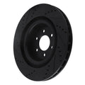 R1 03-17 Dodge Viper Rear Right Drilled & Slotted Black Brake Rotor