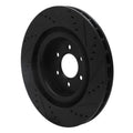 R1 03-17 Dodge Viper Rear Left Drilled & Slotted Black Brake Rotor