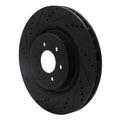 R1 03-17 Dodge Viper Rear Left Drilled & Slotted Black Brake Rotor