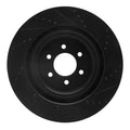 R1 03-17 Dodge Viper Rear Left Drilled & Slotted Black Brake Rotor