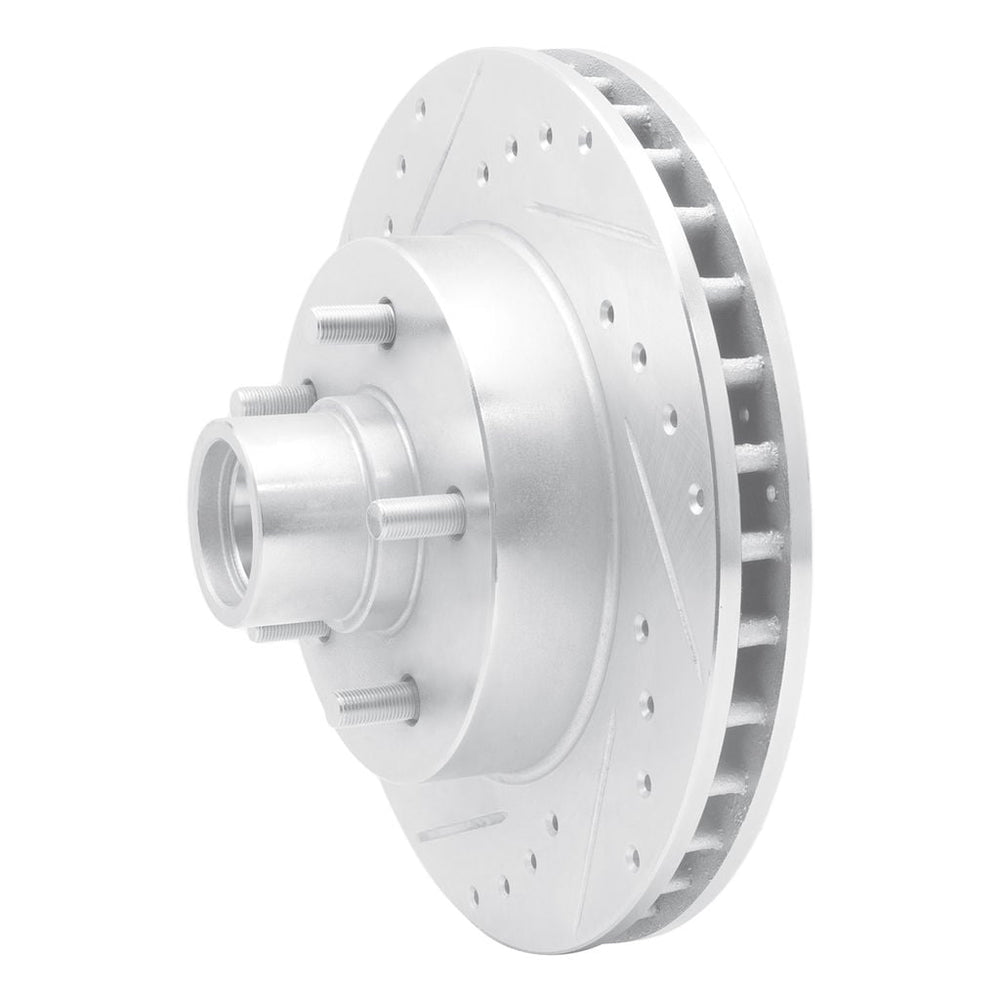 R1 83-92 Chevrolet G20 Front Left Drilled & Slotted Silver Brake Rotor