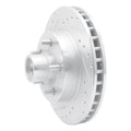 R1 83-92 Chevrolet G20 Front Left Drilled & Slotted Silver Brake Rotor