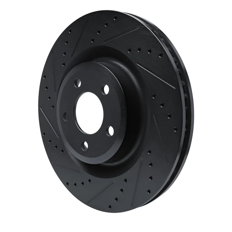 R1 20-25 Ford Explorer Front Left Drilled & Slotted Black Brake Rotor