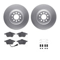 R1 Concepts Brake Rotor- Carbon Coated with Ceramic Pads Hdw Fits Audi TT