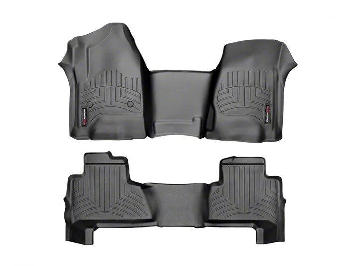 WeatherTech Black Front and Rear Floorliners - Over The Hump Fits -20-20 Chevrolet GMC 445431-446072