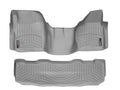 WeatherTech 08-10 Ford F250/F350/F450/F550 Front and Rear Floorliners - Over The Hump - Grey