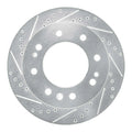 R1 Concepts Brake Rotor Drilled and Slotted Silver Fits Chevrolet Silverado