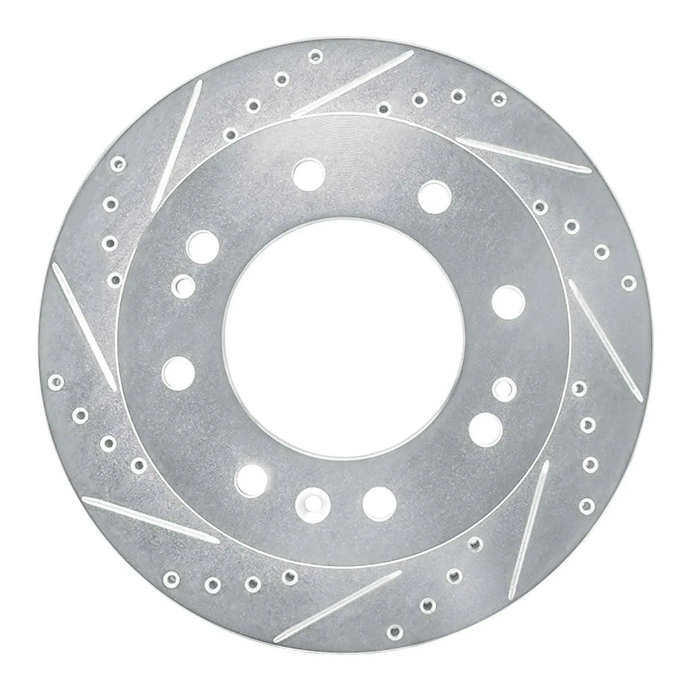 R1 Concepts Brake Rotor Drilled and Slotted Silver Fits Chevrolet Silverado