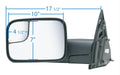 0209 RAM 1500/2500/3500 LH HEATED POWER OE MIRROR BLACK TOWING PKG FLIP OUT HEAD W/ BLIND SPOT