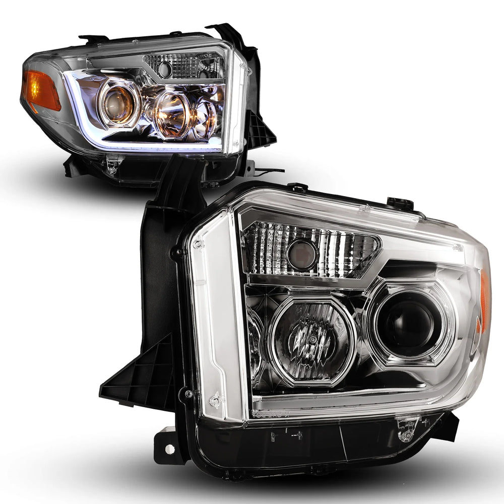 1421 CHEVY SILVERADO 1415 LED PROJECTOR HEAD LIGHTBLACK HOUSING/BLACK TRIM/CLEAR LENS)