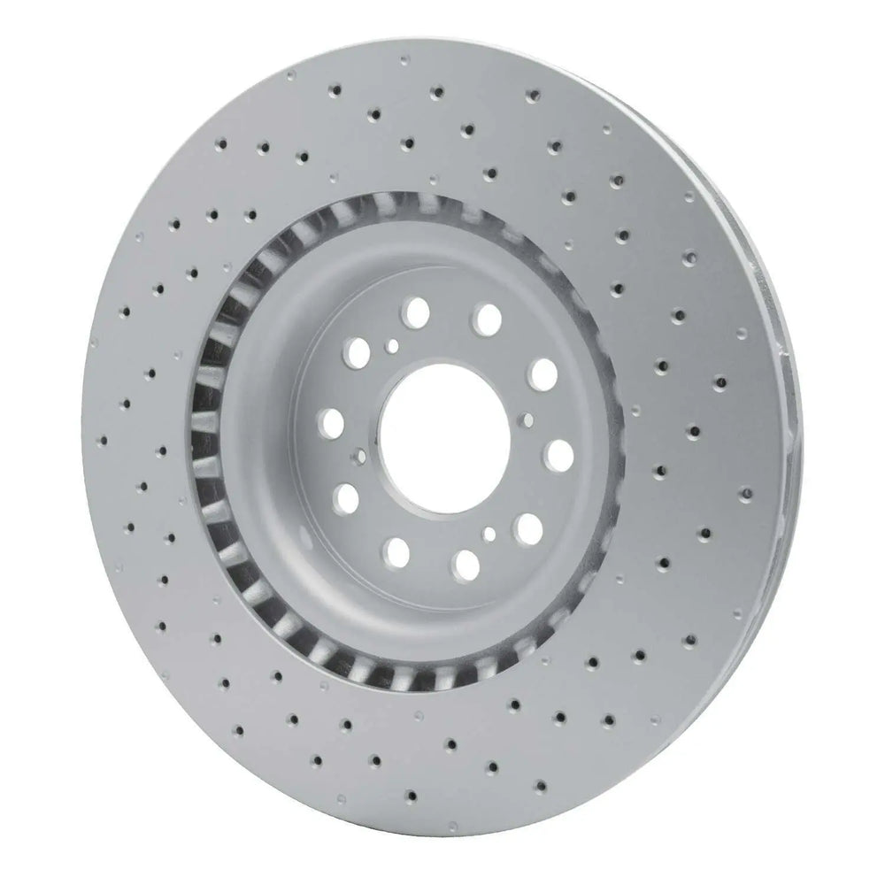 R1 17-21 Honda Civic Hatchback Front Drilled Black Brake Rotor