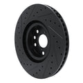 R1 11-25 Lexus IS200T Right Front Drilled & Slotted Black Brake Rotor
