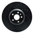 R1 20-22 Land Rover Discovery Sport Front Left Drilled Black Brake Rotor