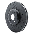R1 20-22 Land Rover Discovery Sport Front Left Drilled Black Brake Rotor