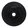 R1 74-84 Chrysler Imperial Front Right Drilled & Slotted Black Brake Rotor