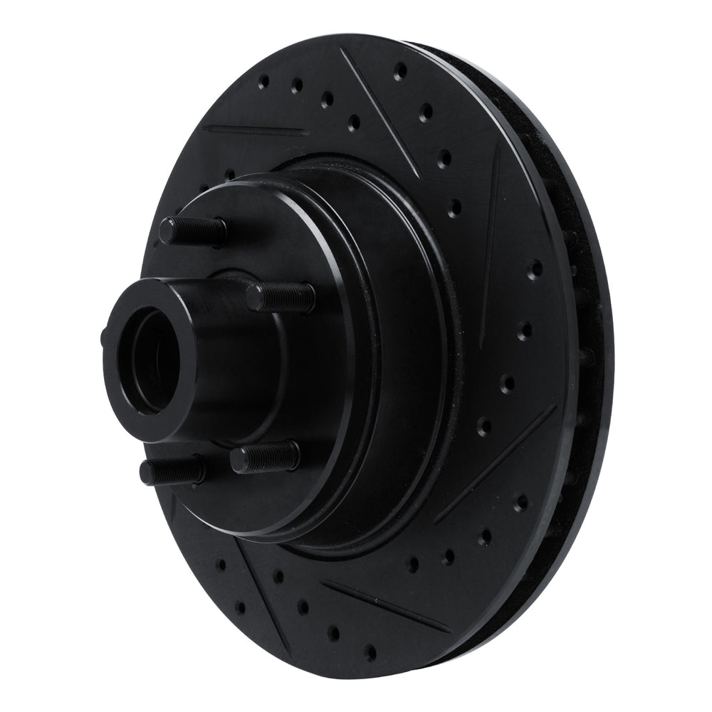 R1 74-84 Chrysler Imperial Front Right Drilled & Slotted Black Brake Rotor
