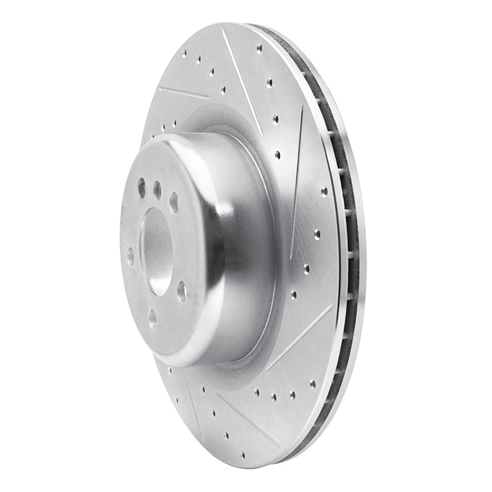 DFC 10-14 BMW X5 Rear Right Drilled & Slotted Silver Brake Rotor