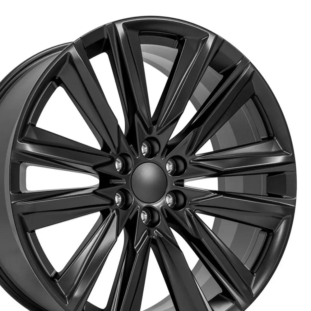 24 IN REPLICA WHEEL FITS CADILLAC ESCALADE CA91 SATIN BLACK 24X10