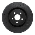 R1 15-21 Ford Edge Front Right Drilled & Slotted Black Brake Rotor