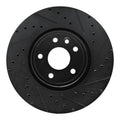 R1 17-19 Jaguar XE Front Right Drilled & Slotted Black Brake Rotor