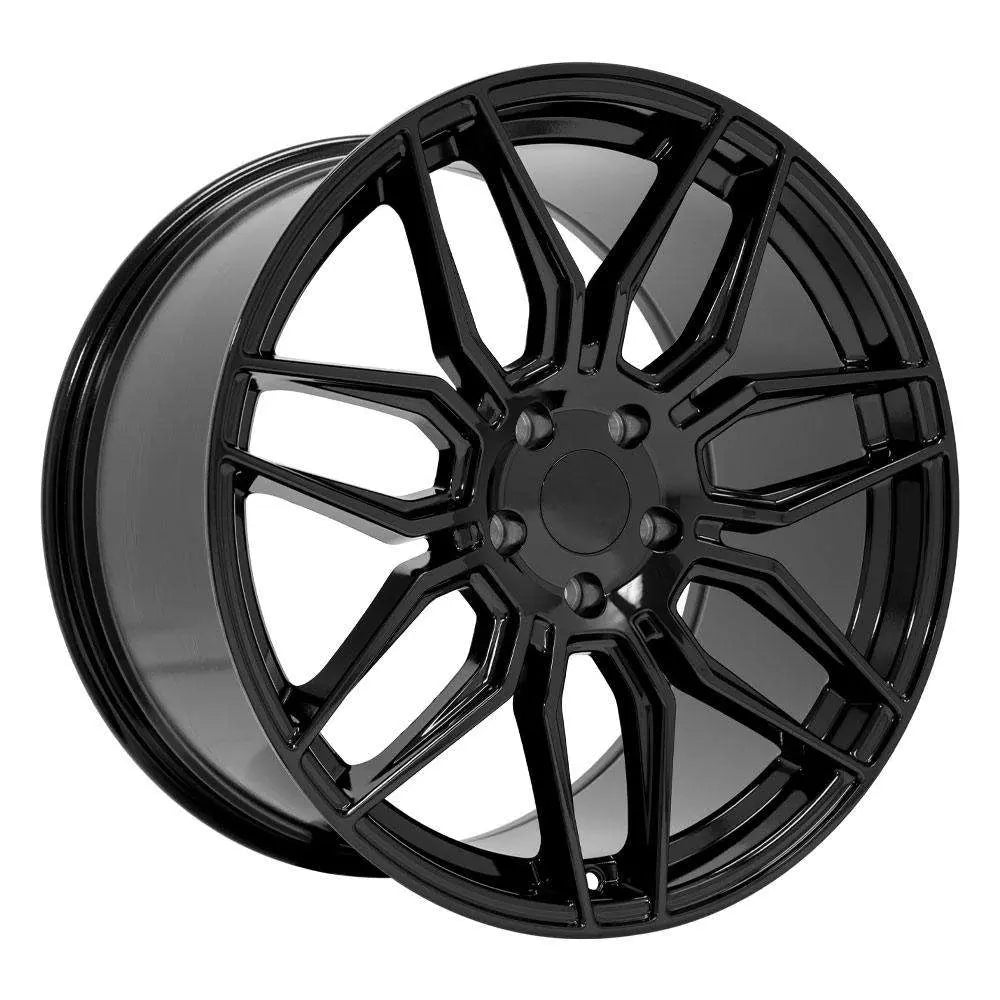 20 IN REPLICA WHEEL FITS CHEVROLET C8 CORVETTE CV03D SATIN BLACK 20X11