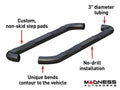 21C BRONCO SPORT ALL 3 ROUND BLACK STEEL SIDE BARS