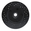 R1 94-01 Ford E-150 Econoline Front Right Drilled & Slotted Black Brake Rotor