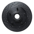 R1 94-01 Ford F-150 RWD Front Left Drilled & Slotted Black Brake Rotor