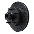 R1 94-01 Ford F-150 RWD Front Left Drilled & Slotted Black Brake Rotor