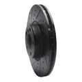 R1 07-18 BMW X5 Front Left Drilled & Slotted Black Brake Rotor